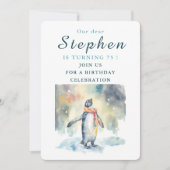 Vibes d'hiver Penguin - Carte d'invitation d'anniv (Devant)