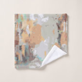 Vibes estivales rétro poussiéreuses orange, taupe, (Gant de toilette)