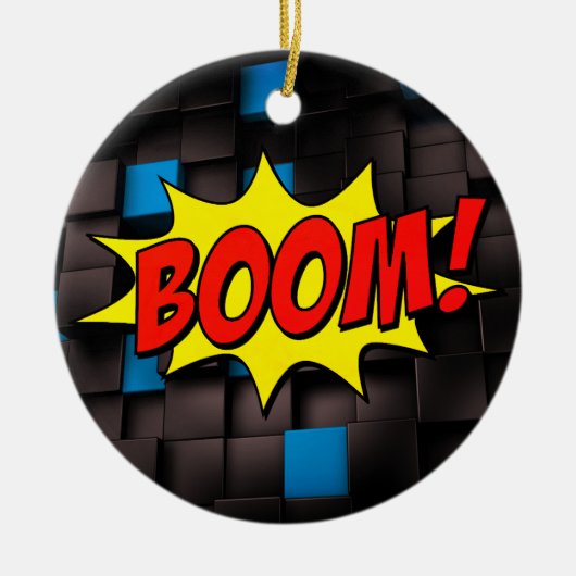  Vibes Explode: Retro Comic Text Effect Keramisch Ornament (Voorkant)