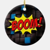  Vibes Explode: Retro Comic Text Effect Keramisch Ornament (Achterkant)