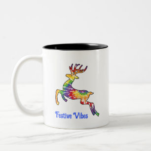 Vibes festives Tie Dye Reindeer Mug