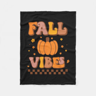 Vibes  Groovy Herfstseizoen Retro Thanksgiv Fleece Deken