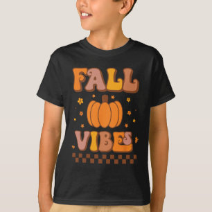 Vibes Groovy Herfstseizoen Retro Thanksgiv T-shirt