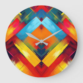  vibes in kleuren: stijlvolle geometrische vormen grote klok