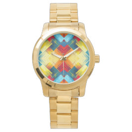  vibes in kleuren: stijlvolle geometrische vormen horloge