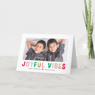 Vibes Joyeuses Editable Couleur Plié Carte Holiday