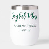Vibes joyeux Noël vert nom de famille (Arrière)