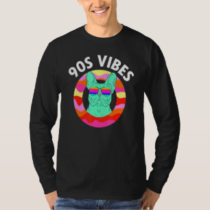 Vibes Lazy Costume Frenchie Dog mama retro hen T-shirt