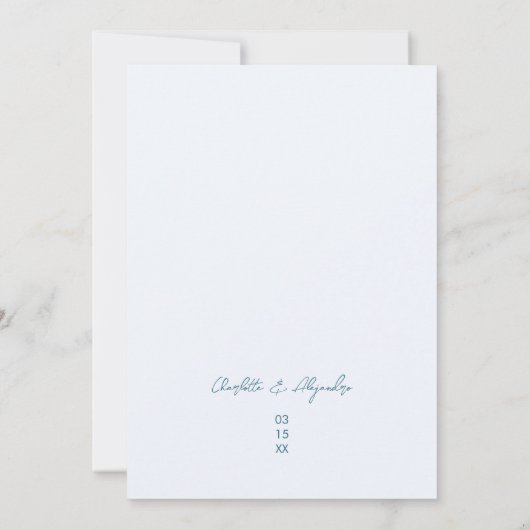 Vibes méditerranéennes Faire-part de mariage Bleu (Dos)