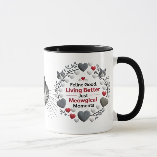 Vibes Meowgical - Vivre mieux Chat Combo Mug (11 (Droite)