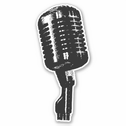 Vibes Microphone Rétro - Magie Sticker (Devant)