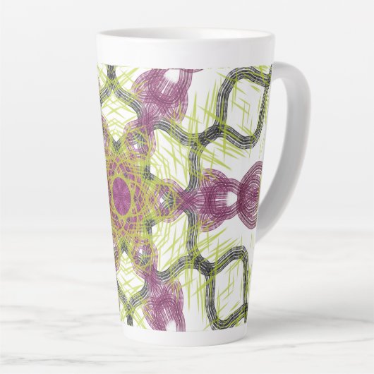 Vibes-Mok | Levendige tropische Abstracte kunst Latte Mok (Rechterhoek)