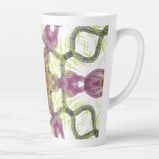 Vibes-Mok | Levendige tropische Abstracte kunst Latte Mok (Rechts)