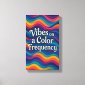 Vibes op een kleurfrequentie | Abstracte-golfcanva Canvas Afdruk (Voorkant)
