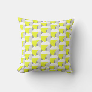 Vibes positives Abstrait Art Jaune Coussin de cous