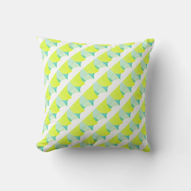 Vibes positives Abstrait Art Jaune Coussin de cous (Recto)