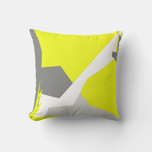 Vibes positives Abstrait Art Jaune Coussin de cous (Recto)