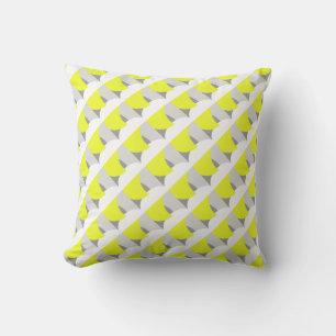 Vibes positives Abstrait Art Jaune Coussin de cous