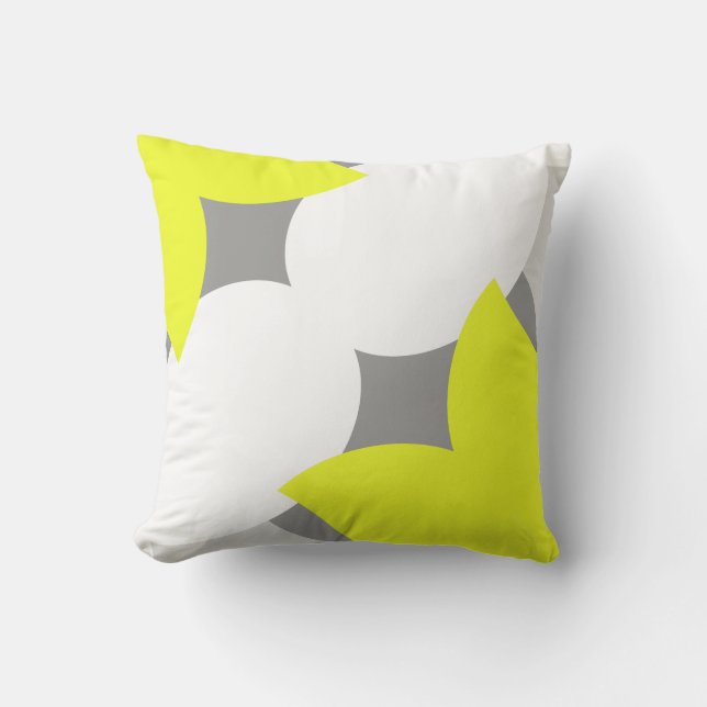 Vibes positives Abstrait Art Jaune Coussin de cous (Recto)