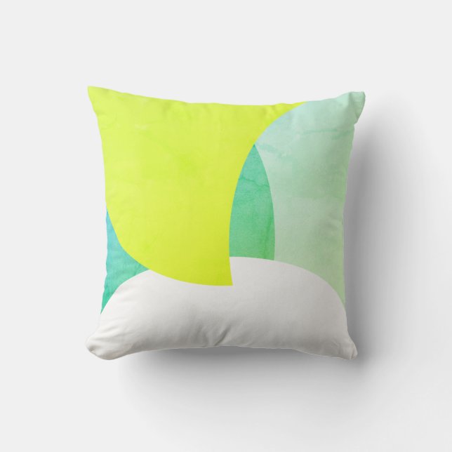 Vibes positives Abstrait Art Jaune Coussin de cous (Recto)