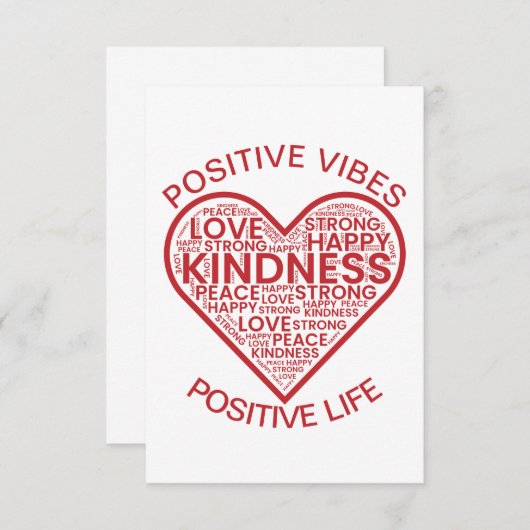 Vibes positives Carte à vie plate positive (Devant / Derrière)