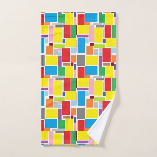 Vibes positives Couleurs joyeux Blocs d'art Abstra (Serviette à main)