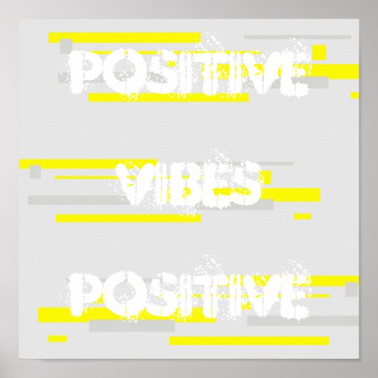 Vibes positives Gris jaune Poster d'art Abstrait (Devant)