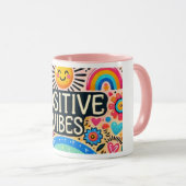 Vibes positives, Mug coloré (Devant droit)