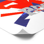 Vibes positives Rouge Bleu blanc Poster d'art Abst (Coin)