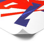 Vibes positives Rouge Bleu blanc Poster d'art Abst (Coin)