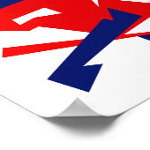 Vibes positives Rouge Bleu blanc Poster d'art Abst (Coin)