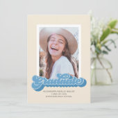 Vibes rétro (Bleu) Faire-part d'obtention d'un dip (Debout devant)