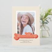 Vibes rétro (corail) Faire-part de graduation phot (Debout devant)