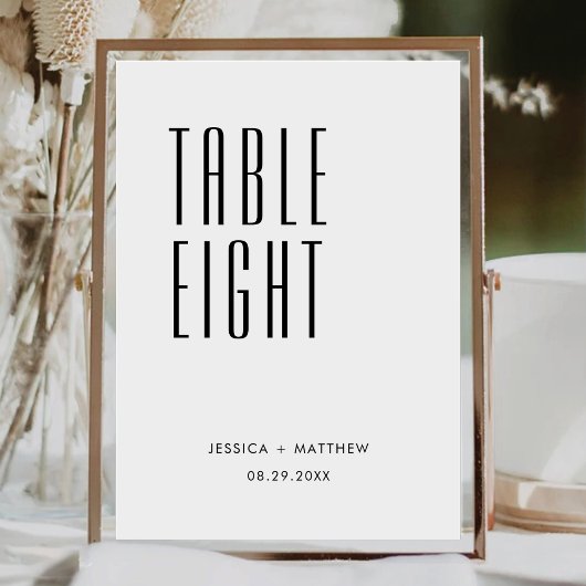 Vibes rétro minimalistes | Numéro de table Mariage