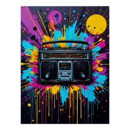 Vibes: Retro Radio Graffiti Perfect Poster