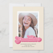 Vibes rétro (rose) Faire-part d'obtention d'un dip (Devant)