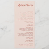 Vibes rétro simples | Blush Pink Wedding Programme (Dos)