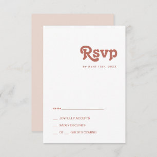 Vibes rétro simples Carte RSVP rose vif