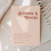 Vibes rétro simples | Faire-part de mariage rose p
