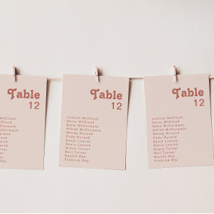 Vibes rétro simples   Graphique Numéro de table ro
