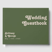 Vibes rétro simples | Livre d'or du Mariage vert (Recto)