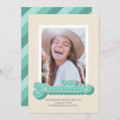 Vibes rétro (Vert) Faire-part d'obtention d'un dip (Devant / Derrière)