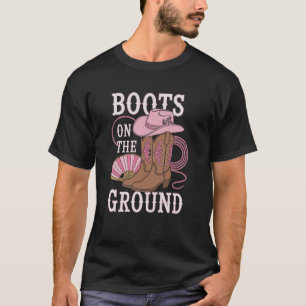 Vibes Roze Muziek Westerse Land Laars Laarzen Aan T-shirt