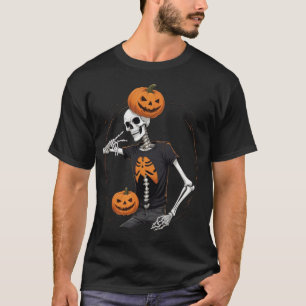 Vibes squelettes : T-shirt Éffrayant Halloween"