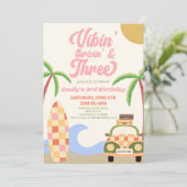 Vibes 'Thrivin' & Drie Surven 3e verjaardagsfeestj Kaart (Staand voorkant)