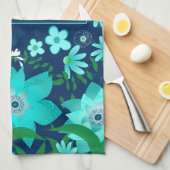 Vibes tropicales Bleu Turquoise Serviettes de cuis (Quart Plié)