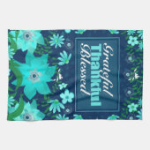 Vibes tropicales Bleu Turquoise Serviettes de cuis (Horizontal)