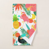 Vibes Tropicales Feuilles Florales Été Chic (Serviette à main)