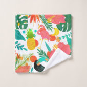 Vibes Tropicales Feuilles Florales Été Chic (Gant de toilette)
