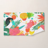 Vibes Tropicales Feuilles Florales Été Chic (Serviette à main)